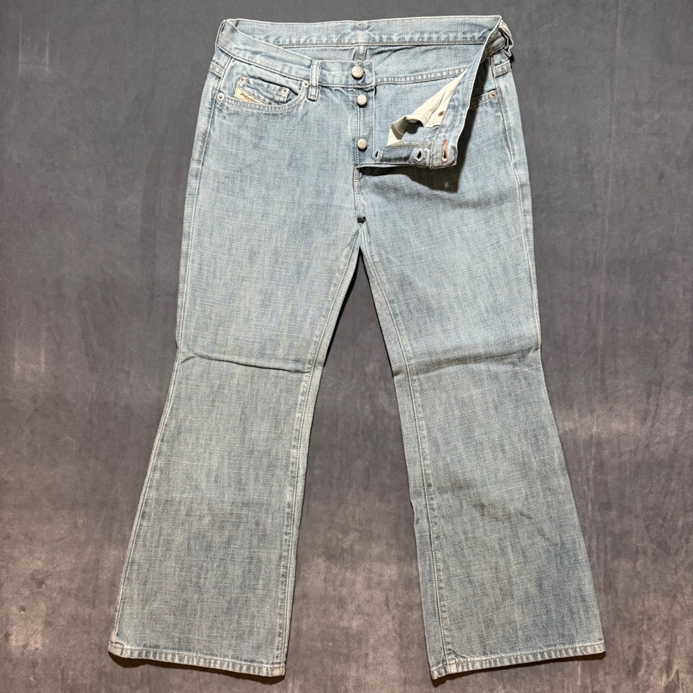 Diesel Daze Jeans Women 30 Blue Light Wash Bootcut Button Fly Made in Italy Y2K